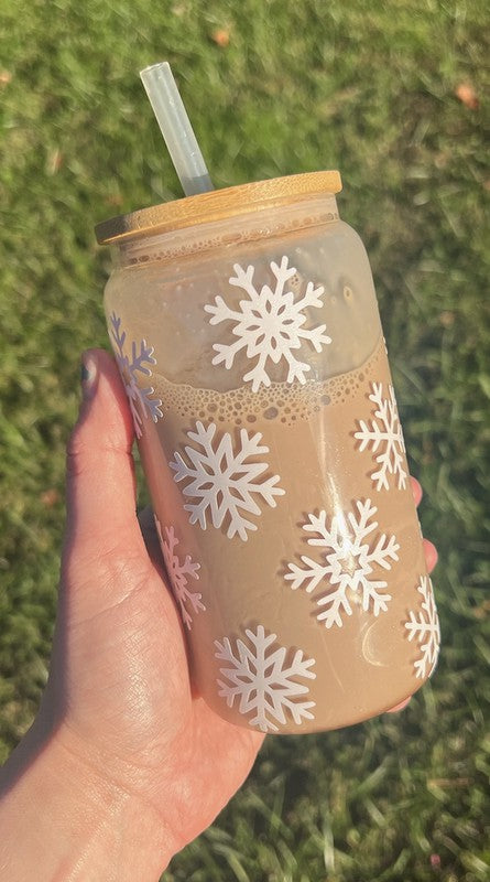 Snowflake Glass Can