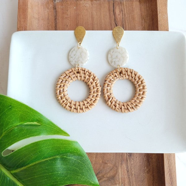 Lana Earrings - Dark Rattan