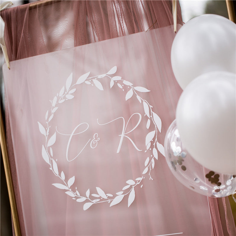 Frosted Simple White Ink Acrylic Wedding Welcome Sign