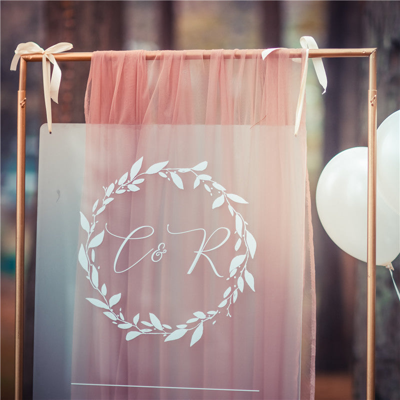 Frosted Simple White Ink Acrylic Wedding Welcome Sign