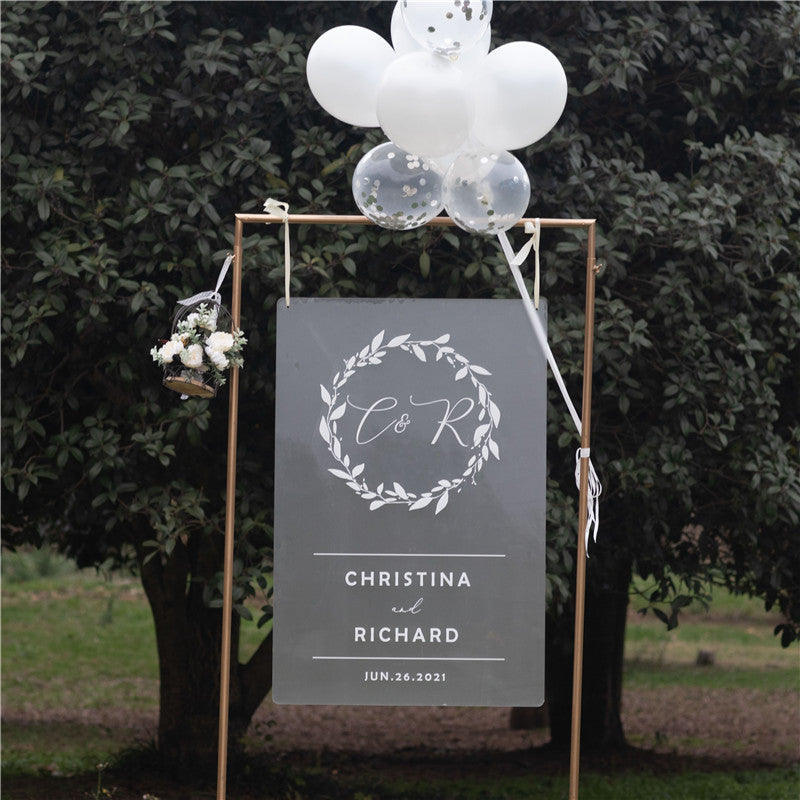 Frosted Simple White Ink Acrylic Wedding Welcome Sign