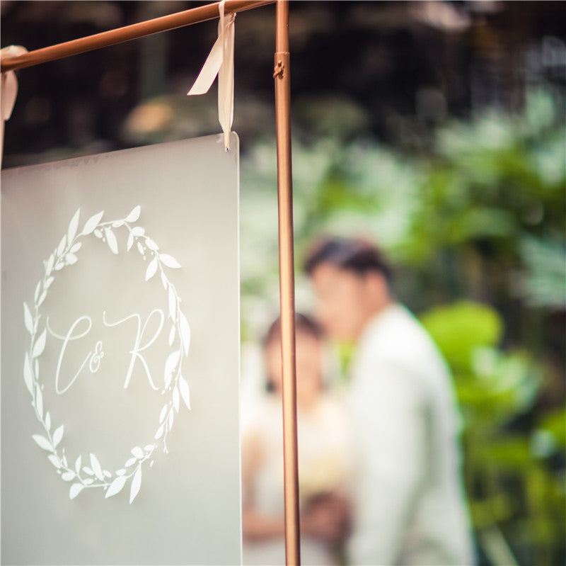 Frosted Simple White Ink Acrylic Wedding Welcome Sign