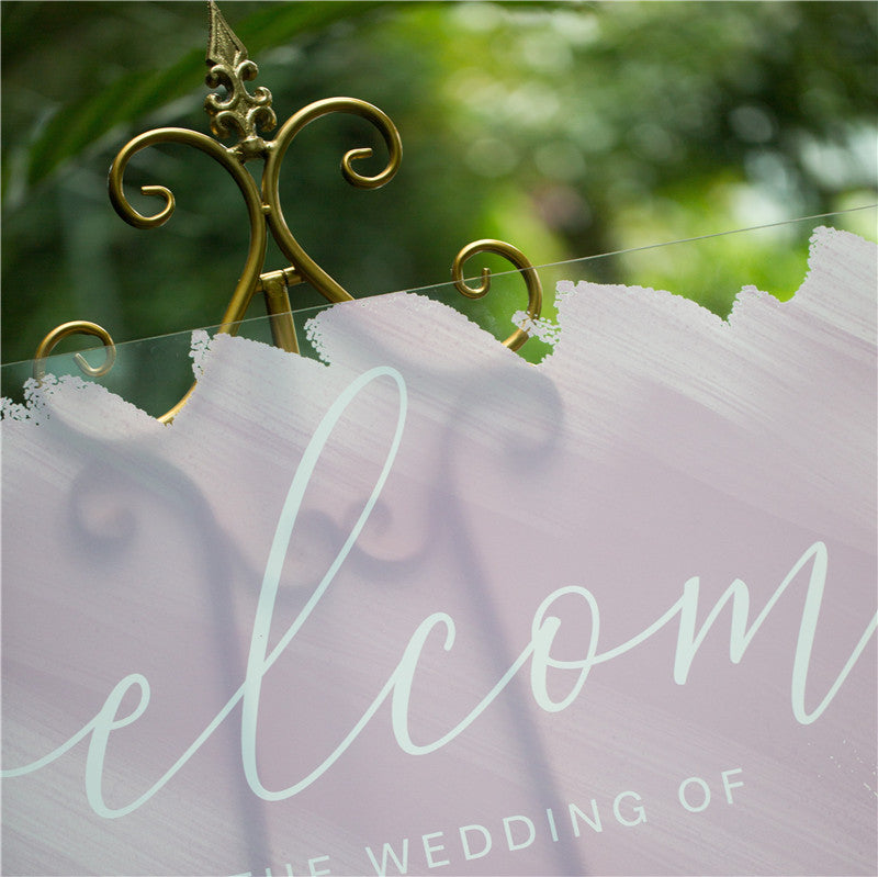 Modern Watercolor Painting Acrylic Wedding Welcome Signs